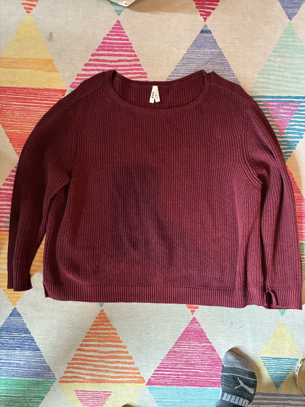 Pact Maroon Cotton Sweater